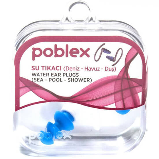Poblex Water Earplugs for Swimming & Bathing 1 Pair by Beauty Care Bag