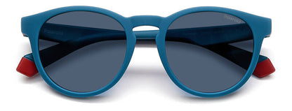 Polaroid Kids PLD 8048/S Blue Sunglasses for Ages 7-10 by Beauty Care Bag