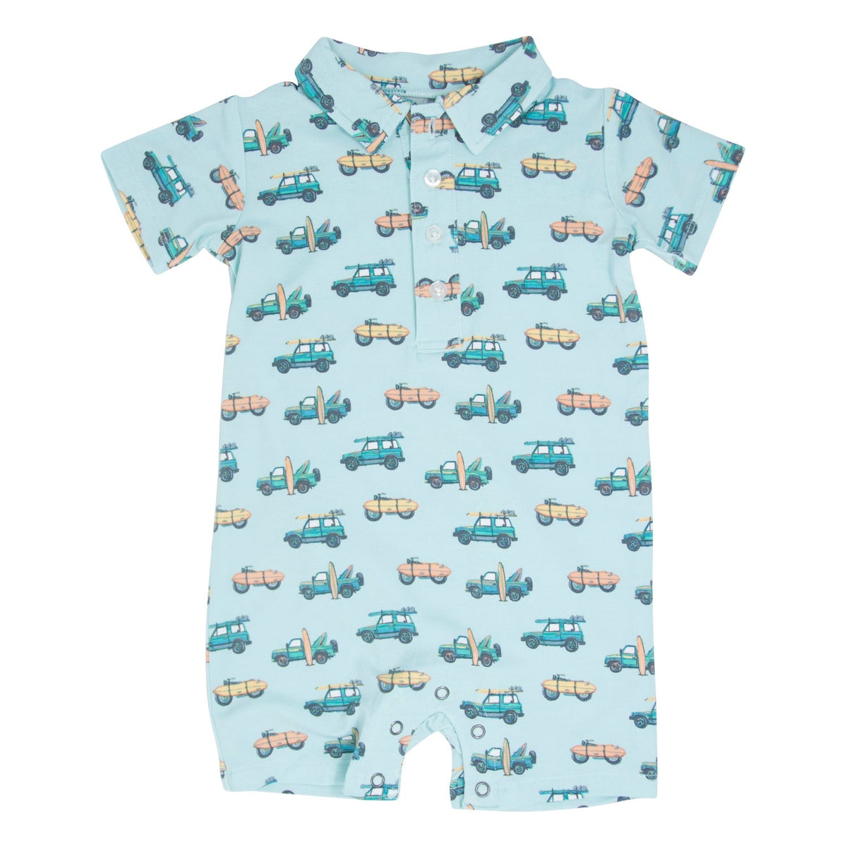 Surfing Beach Polo Romper by Sweet Bamboo