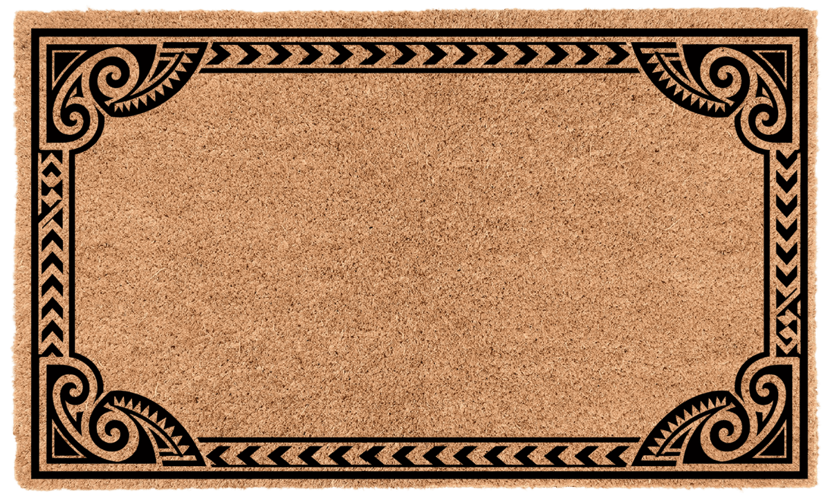 Polynesian Border Personalized Coir MatTorqelo.com