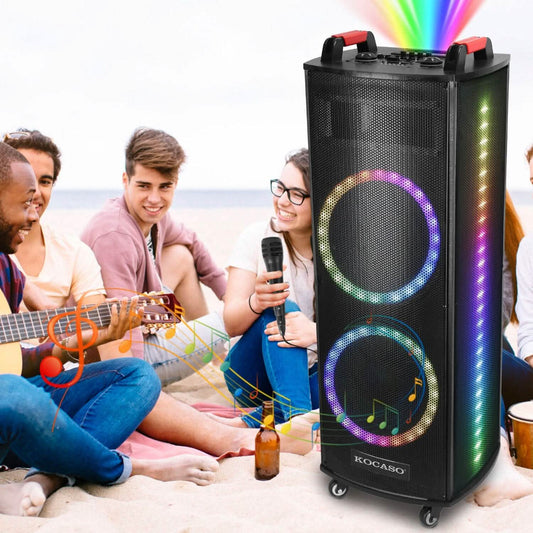 Portable Wireless Party Speaker Colorful Lights DJ PA System by EasyOptionXY