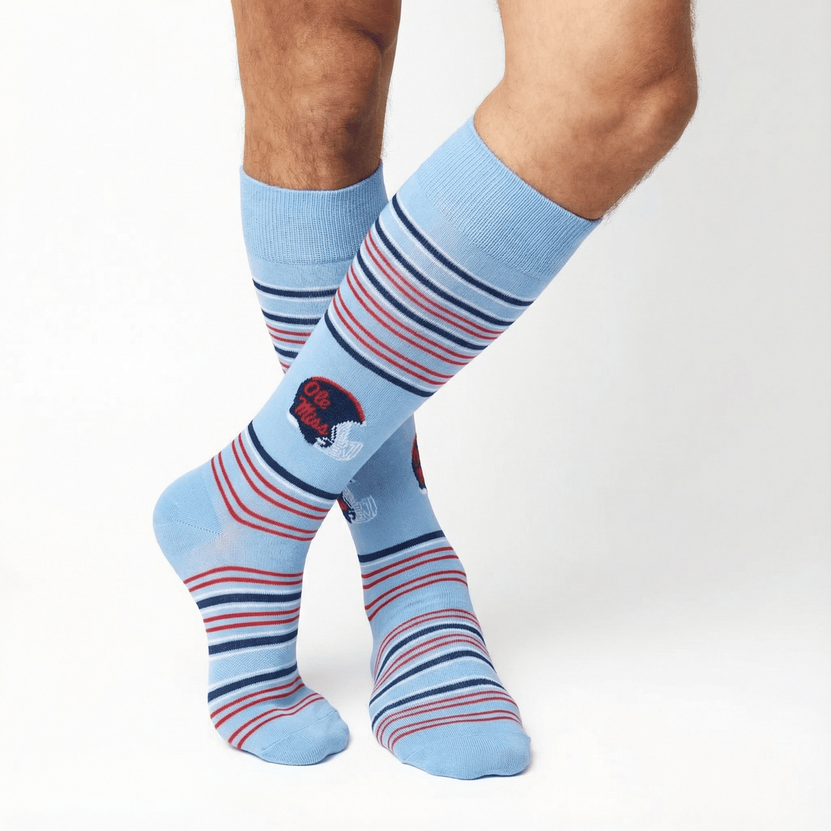 Powder Ole Miss Helmet Dress SocksLicensed College SocksTorqelo.com