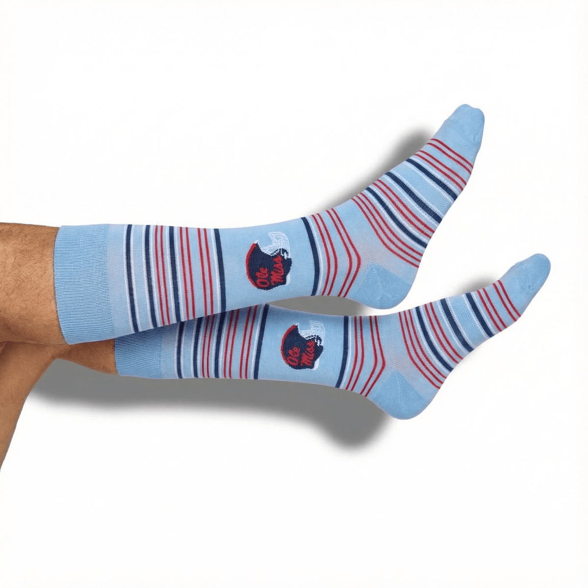 Powder Ole Miss Helmet Dress SocksLicensed College SocksTorqelo.com