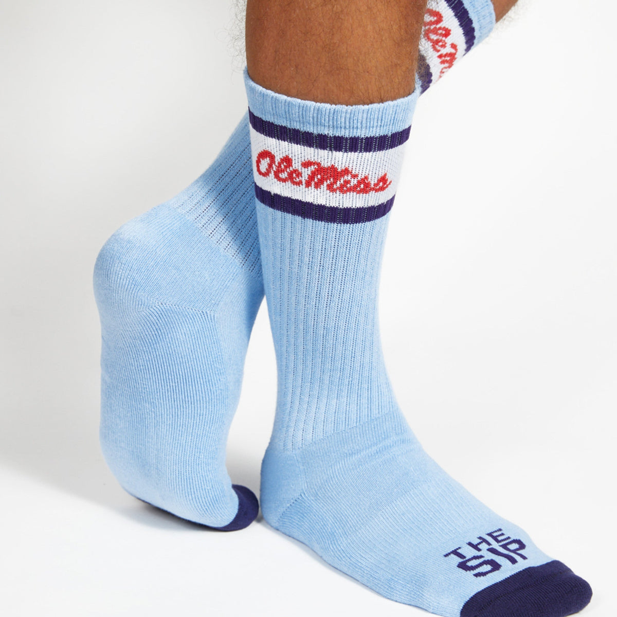 Powder Retro Script Casual Crew SocksLicensed College SocksTorqelo.com