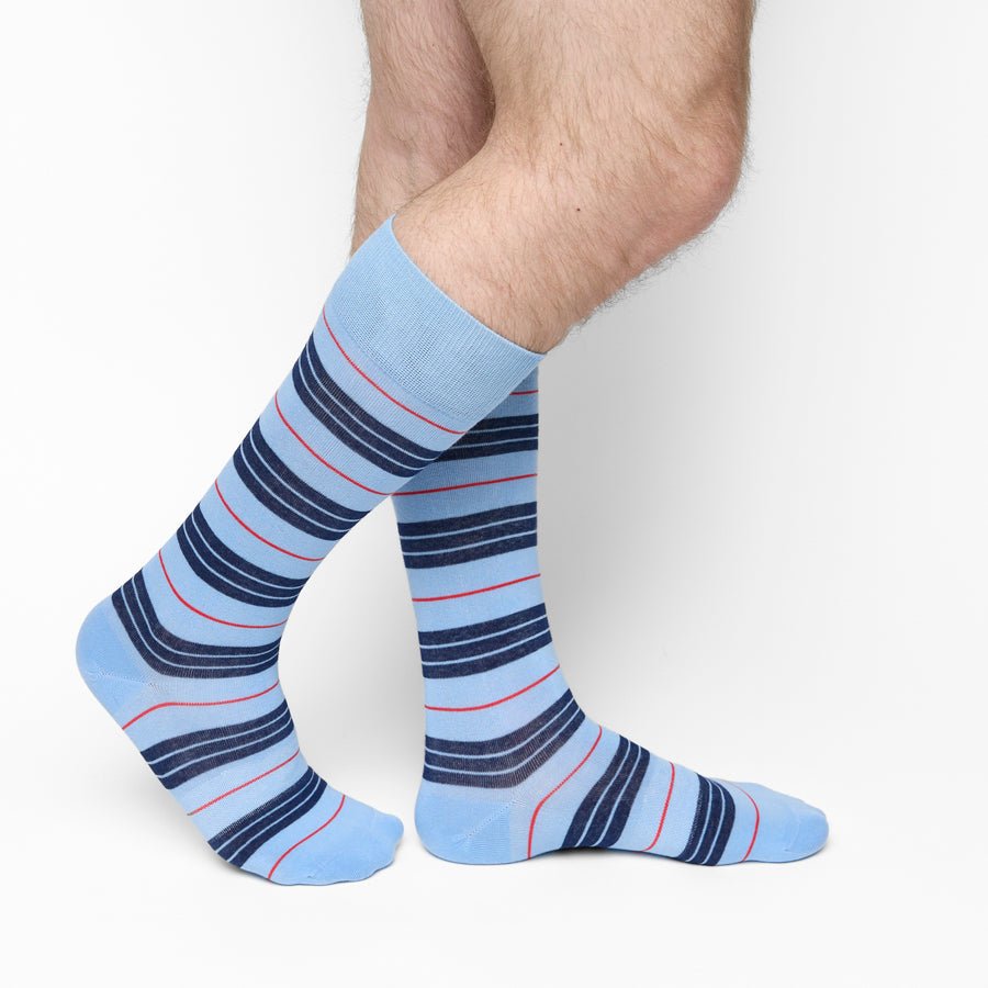 Powder Triple Stripe Dress SocksTeam ColorwaysTorqelo.com