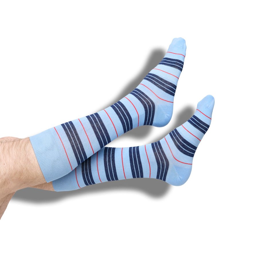 Powder Triple Stripe Dress SocksTeam ColorwaysTorqelo.com