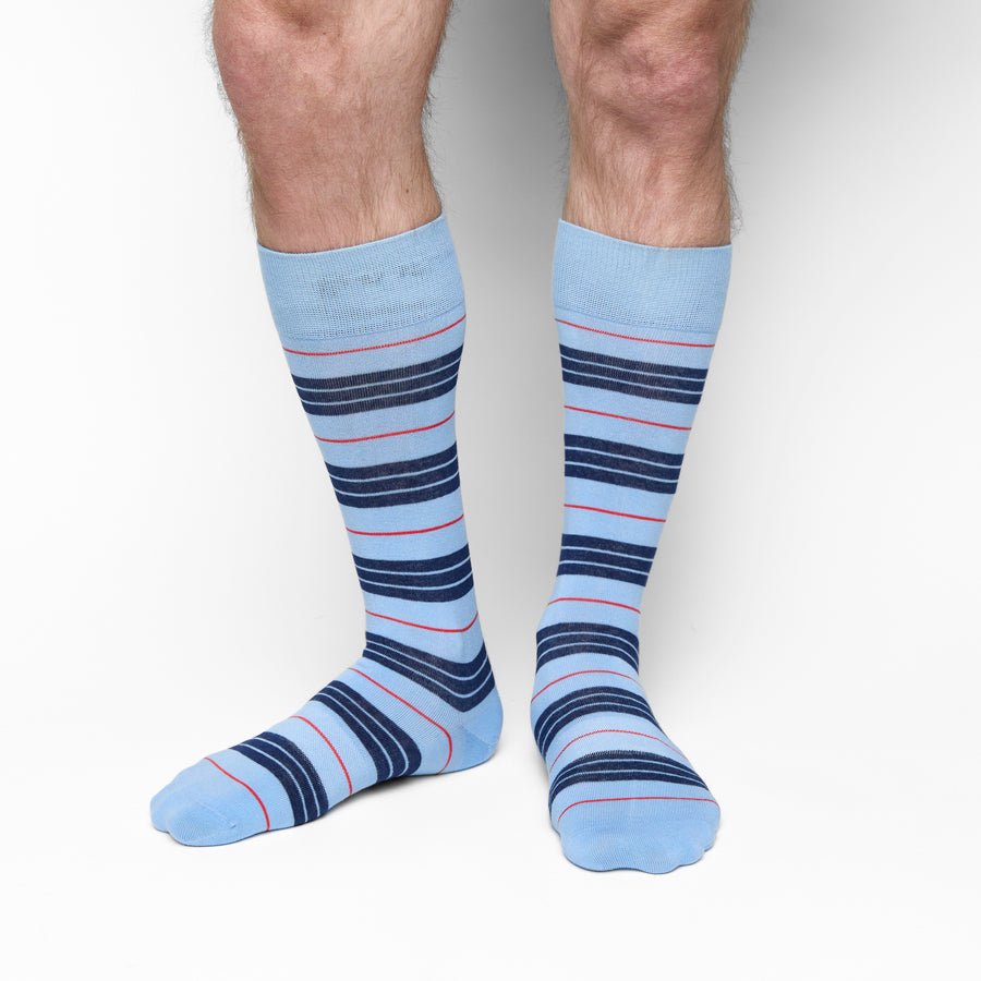 Powder Triple Stripe Dress SocksTeam ColorwaysTorqelo.com