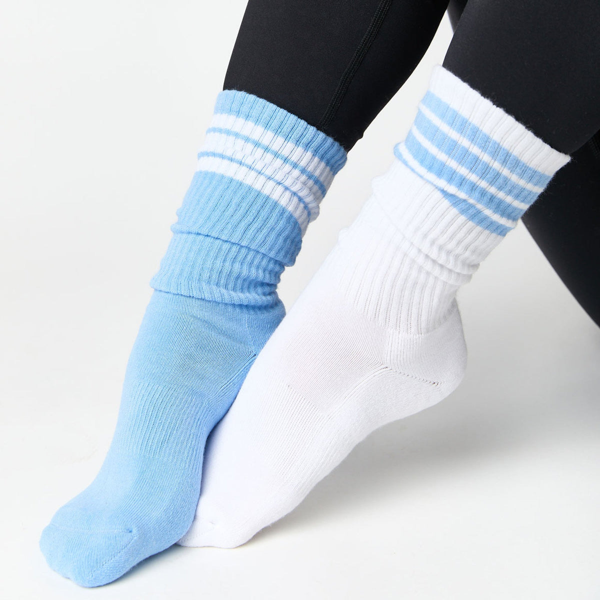 Powder/White 4 Stripe Casual SocksTeam ColorwaysTorqelo.com