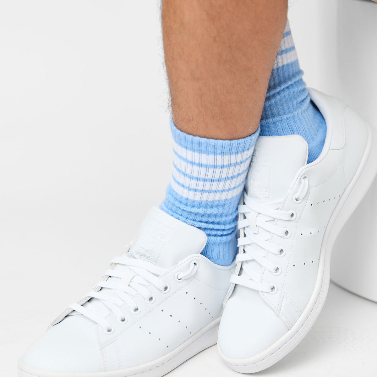 Powder/White 4 Stripe Casual SocksTeam ColorwaysTorqelo.com
