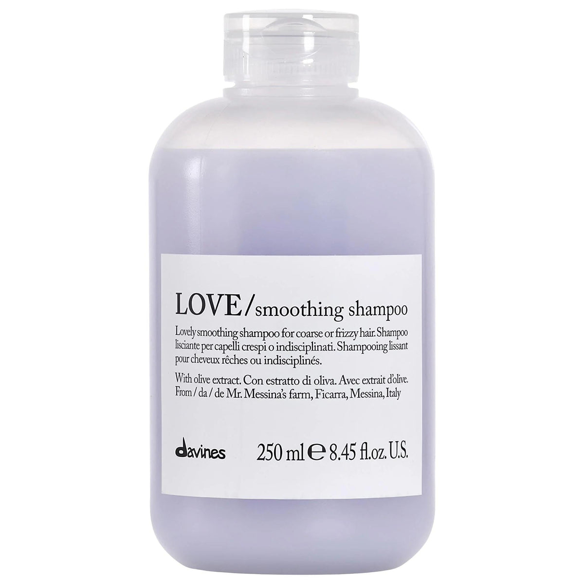 LOVE smoothing shampoo for frizzy hair with minuta olive extract