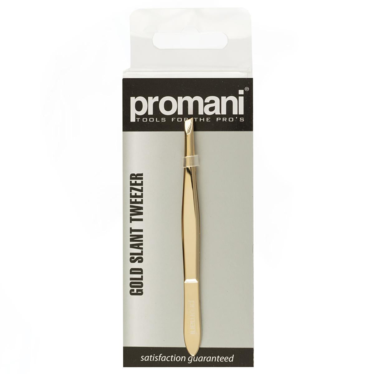 Promani Slanted Tip Tweezers for Precise Hair Removal - Eyebrow Tweezers for Effective Short Hair Grooming by Beauty Care Bag