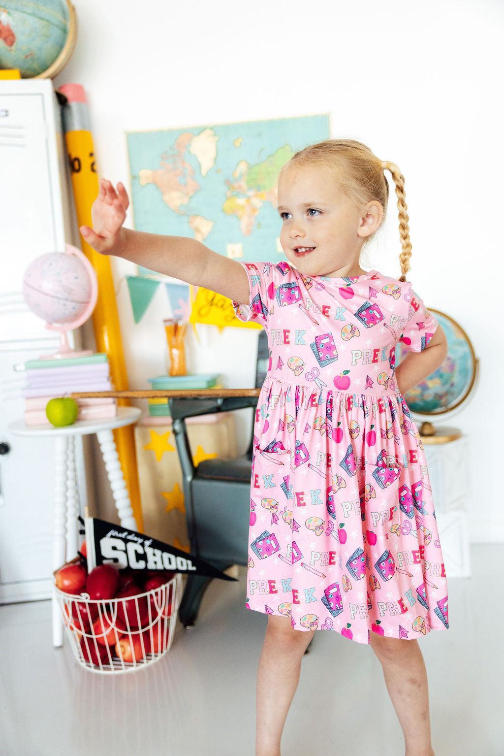 Pre-K S/S Pocket Twirl DressTwirl Dress - S/S - PocketTorqelo.com