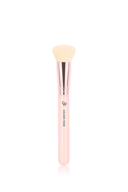 Golden Rose Precision Face Brush for Detailed Highlighting by Beauty Care Bag