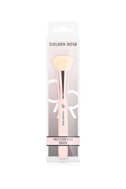 Golden Rose Precision Face Brush for Detailed Highlighting by Beauty Care Bag