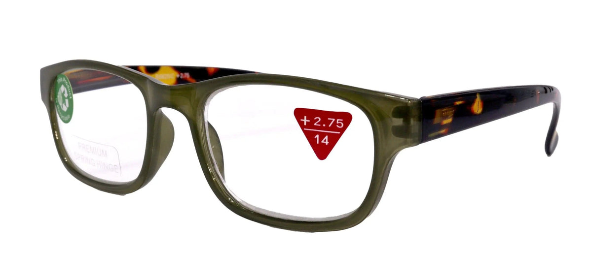 Premium Reading Glasses High End Reading Glass +1.25 to +6.00 magnifying glasses, Square. optical Frames by NY Fifth Avenue