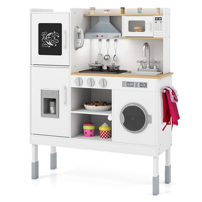 Pretend Play Kitchen Toy Kitchen Playset with Range Hood Ice Maker and TelephoneTorqelo.com