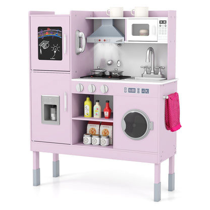 Pretend Play Kitchen Toy Kitchen Playset with Range Hood Ice Maker and TelephoneTorqelo.com