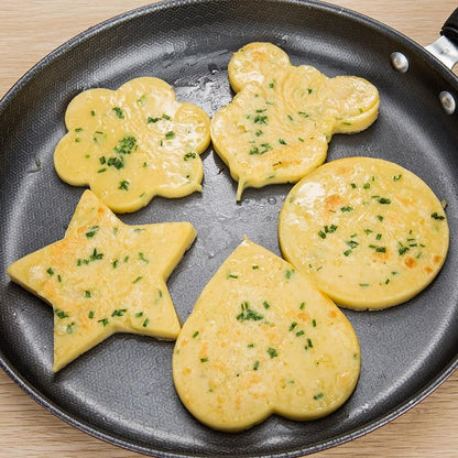 Stainless Steel 5 pc Egg and Pancake Mold Set by Yellow Pandora