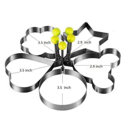 Stainless Steel 5 pc Egg and Pancake Mold Set by Yellow Pandora