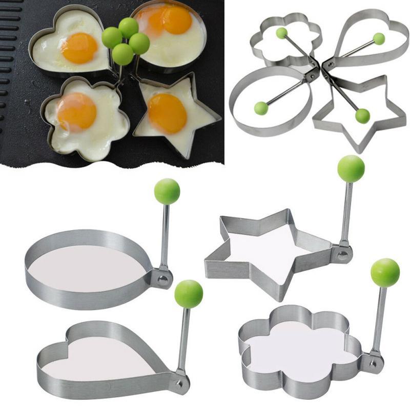 Stainless Steel 5 pc Egg and Pancake Mold Set by Yellow Pandora