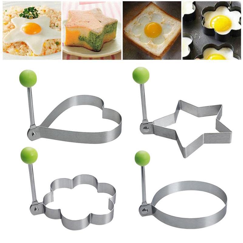 Stainless Steel 5 pc Egg and Pancake Mold Set by Yellow Pandora