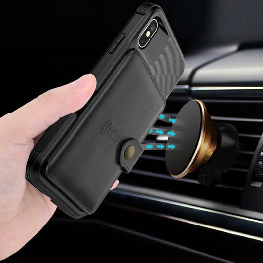 Yellow Pandora magnetic vegan leather wallet case for iPhone 13