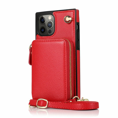 Zipper Wallet Case with Adjustable Crossbody Strap for iphone by Yellow Pandora
