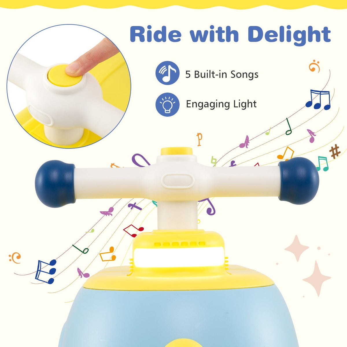 Toddler Ride on Toy with Trailer and Light Music by GBruno Store