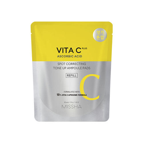 MISSHA Vita C Plus Spot Correcting Tone Up Ampoule Pads 210g/80pads (Refill) by Seoulia