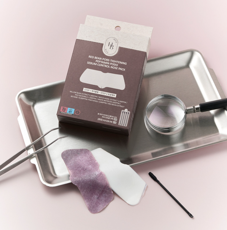 HEVEBLUE Red Bean Pore-Tightening Peptamin Podo Sebum Control Nose Pack (4sheets) by Seoulia
