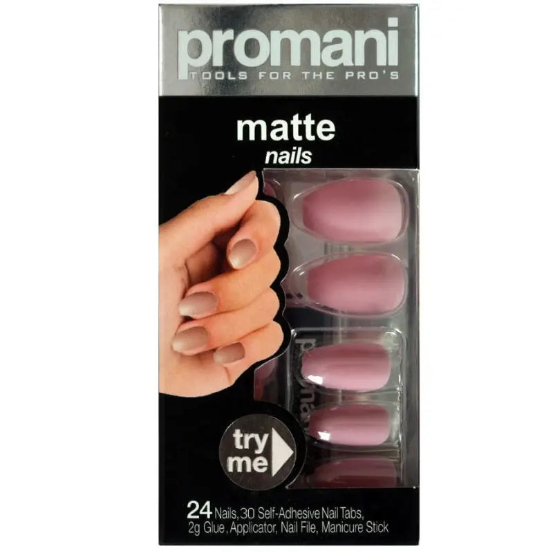 Promani Matte False Nail Kit Candy Pink PR-5019 by Beauty Care Bag