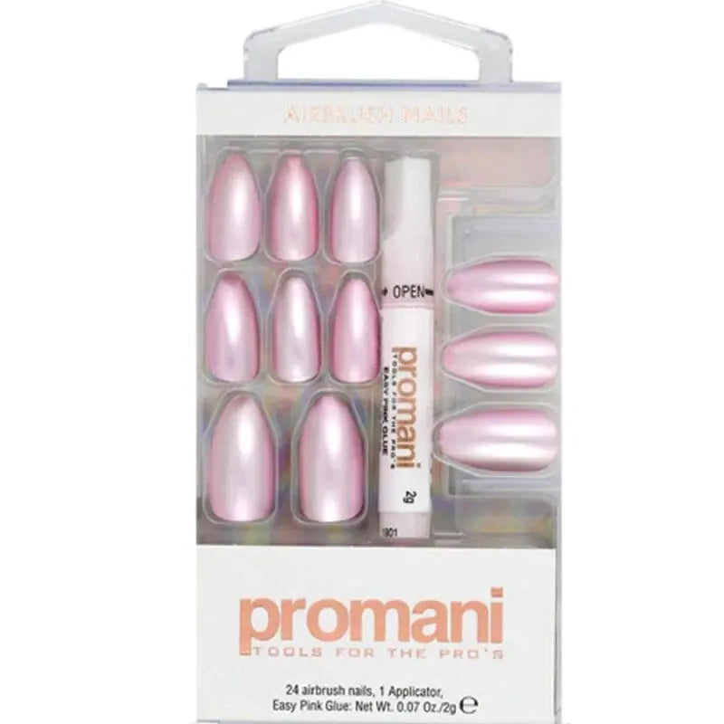 Promani Pearl Pink Press-On Nail Kit for Elegant Nails No: PR-5653 by Beauty Care Bag