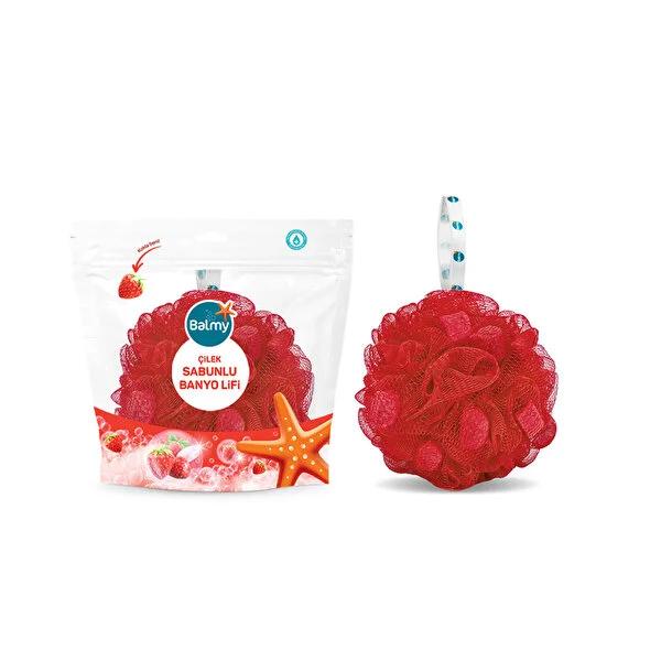 Balmy Banyo: Strawberry Soap-Filled Bath Sponge - Exfoliating, Fragrant, & Dermatologically Tested for All Skin Types by Beauty Care Bag