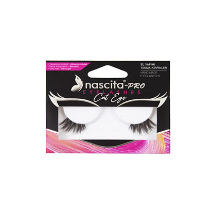 Nascita Cat Eye False Eyelashes 153 for Winged Volume by Beauty Care Bag