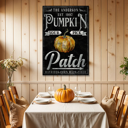 Vintage Pumpkin Patch Thanksgiving Sign by Tailored Canvases