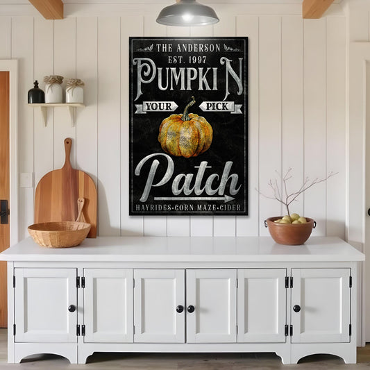 Vintage Pumpkin Patch Thanksgiving Sign by Tailored Canvases