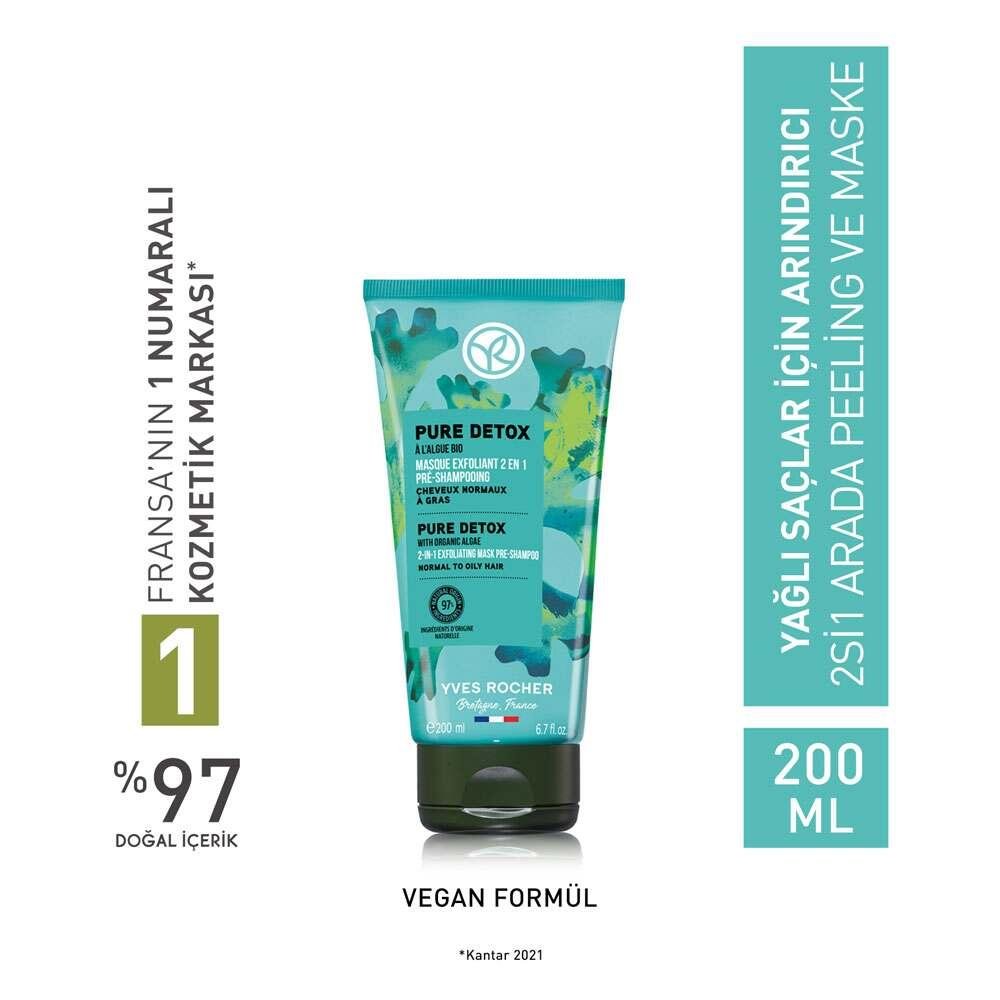 Pure Detox 2-in-1 Scrub and Mask for Oily Hair - Organic Ocean Algae & White Clay EnrichedHair MaskTorqelo.com