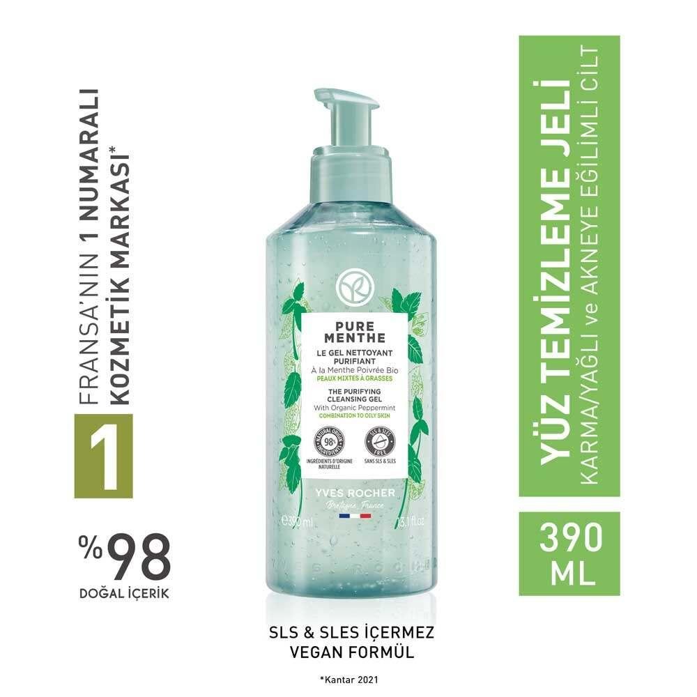 Pure Menthe Face Wash Gel for Combination/Oily Skin - Deep Cleansing, Organic Mint, Soap & Alcohol-FreeCleanserTorqelo.com