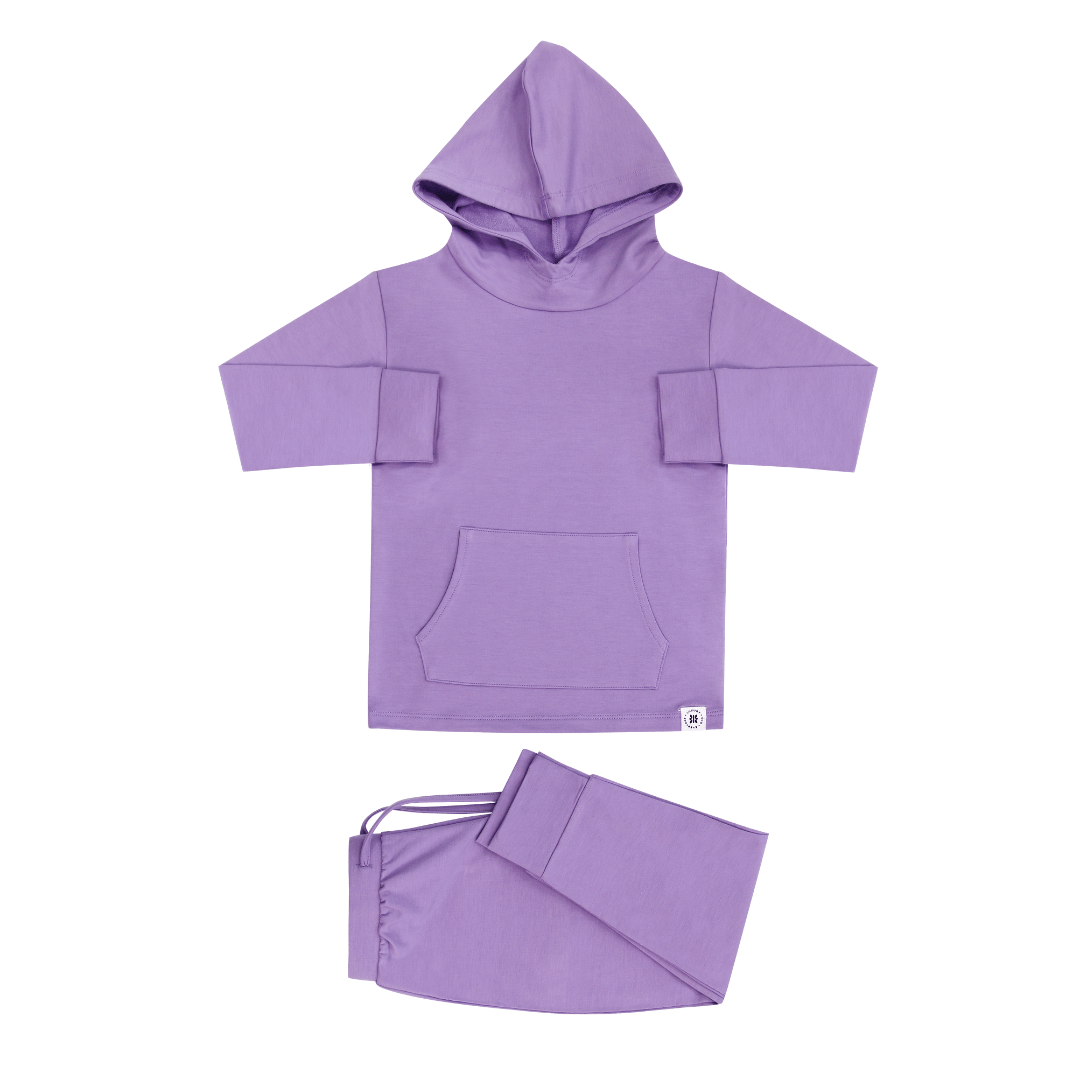 Sweet Bamboo Kids Hooded Jogger Set - Purple Lily by Sweet Bamboo