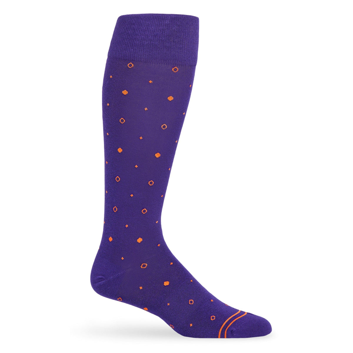 Purple / Orange Mixed Dot Dress SocksTeam ColorwaysTorqelo.com