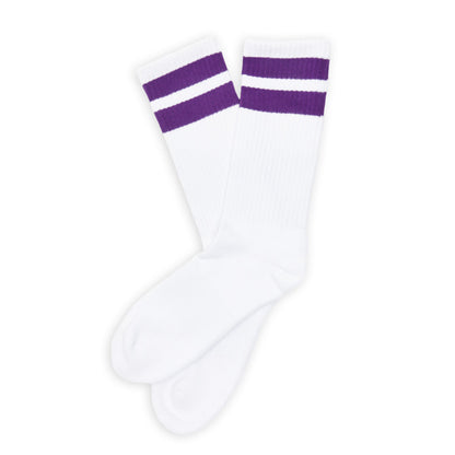 Purple Retro Casual Crew SocksTeam ColorwaysTorqelo.com