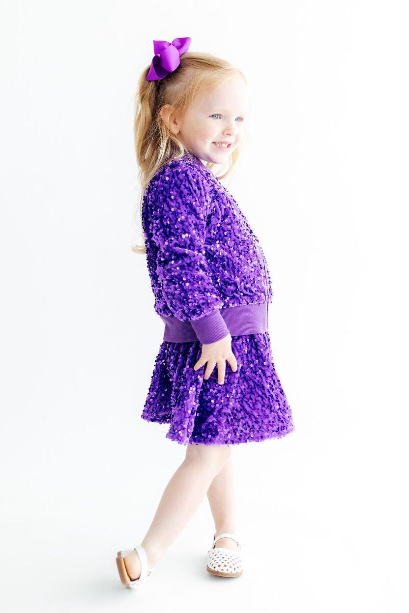 Purple Velvet Sequin Twirl SkortSequin SkortTorqelo.com