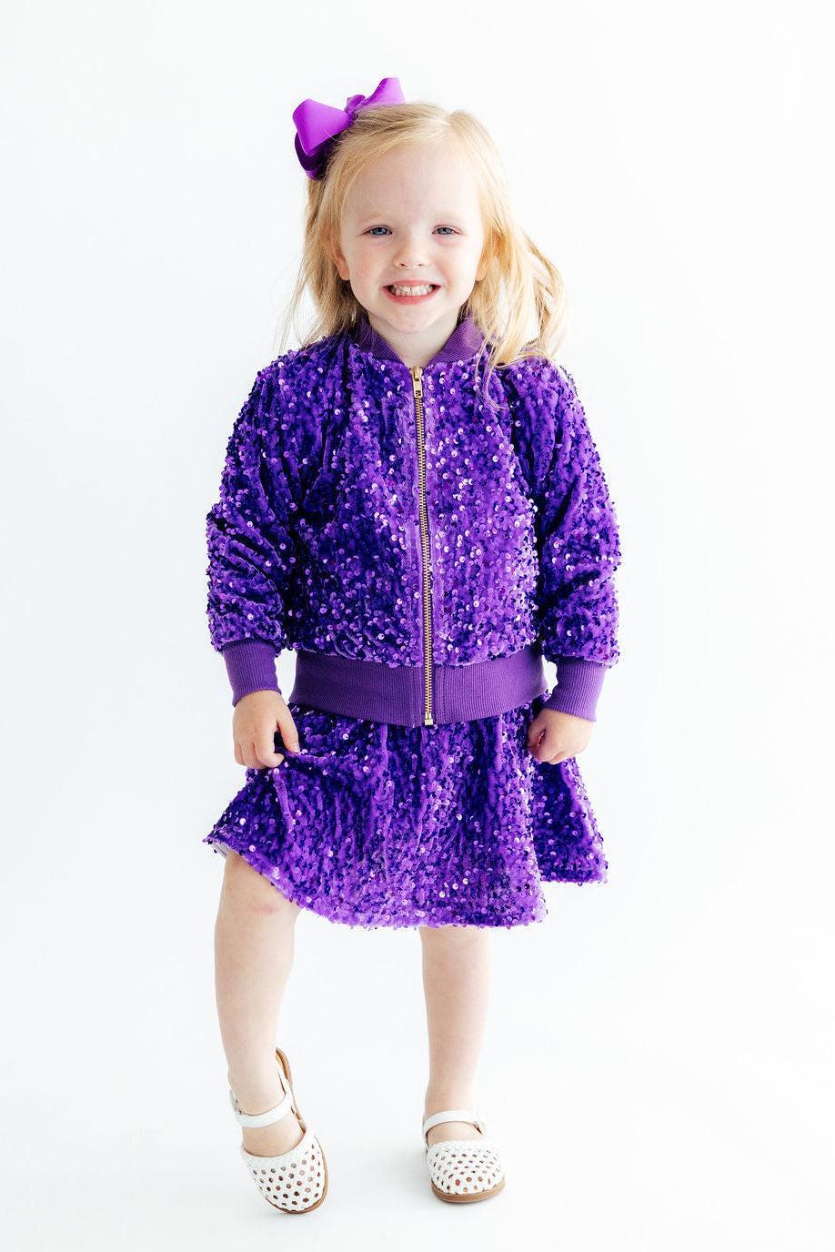 Purple Velvet Sequin Twirl SkortSequin SkortTorqelo.com