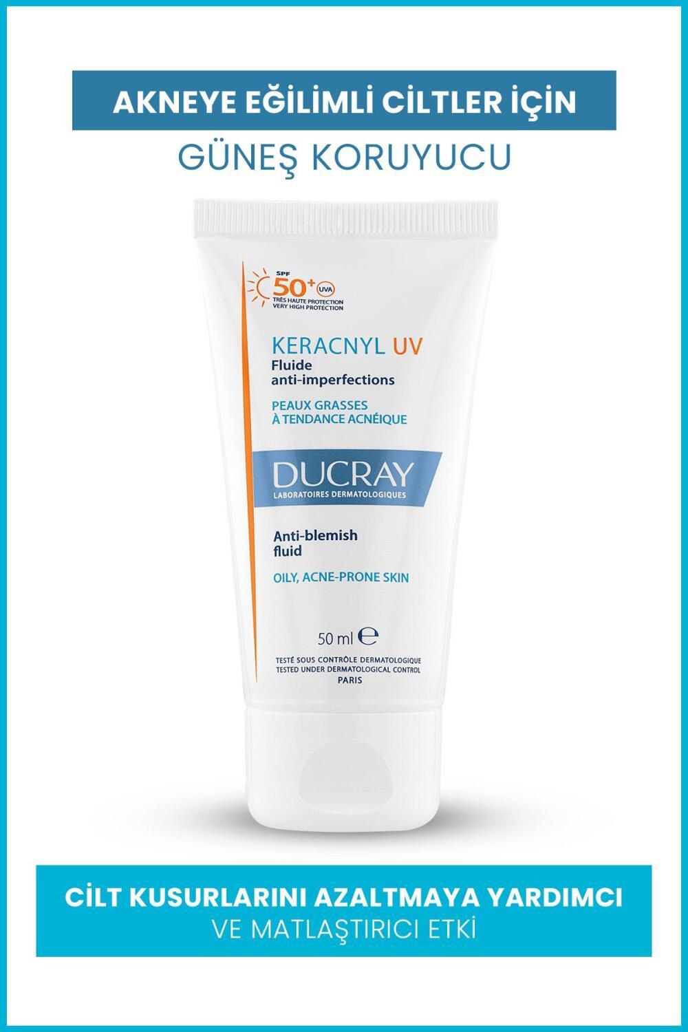Ducray Keracnyl UV SPF50+ Anti-Blemish Sunscreen Fluid for Acne-Prone Skin - Matte Finish, Non-Comedogenic by Beauty Care Bag