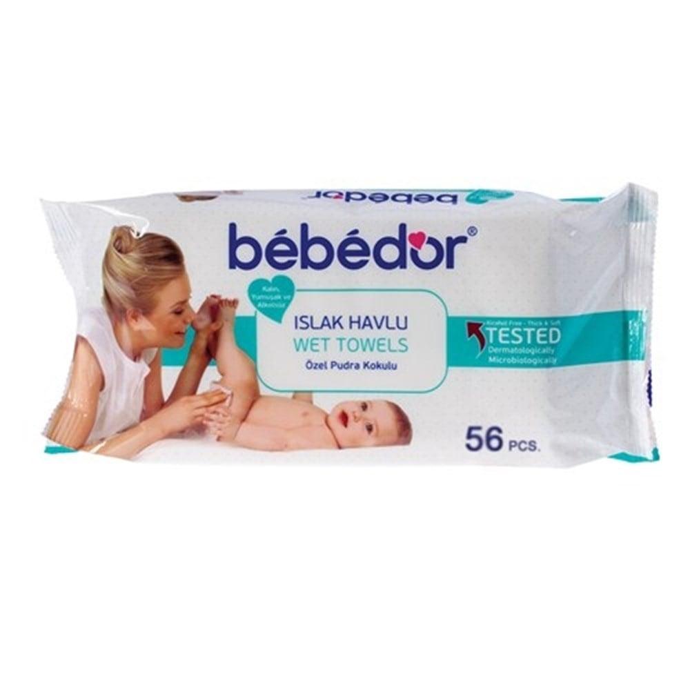 Bebedor Baby Wet Wipes - Soft, Alcohol-Free, Hygienic, Powder Scented - 56 Count by Beauty Care Bag