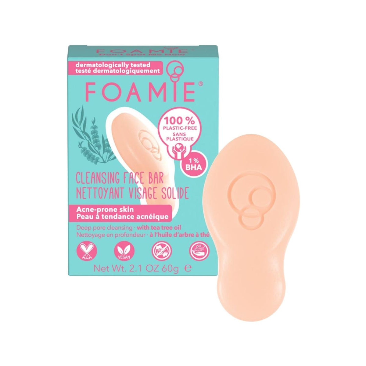 Foamie Don't Spot Me Now Cleansing Face Bar - Gentle Facial Cleansing Soap for Sensitive Skin, 60g by Beauty Care Bag