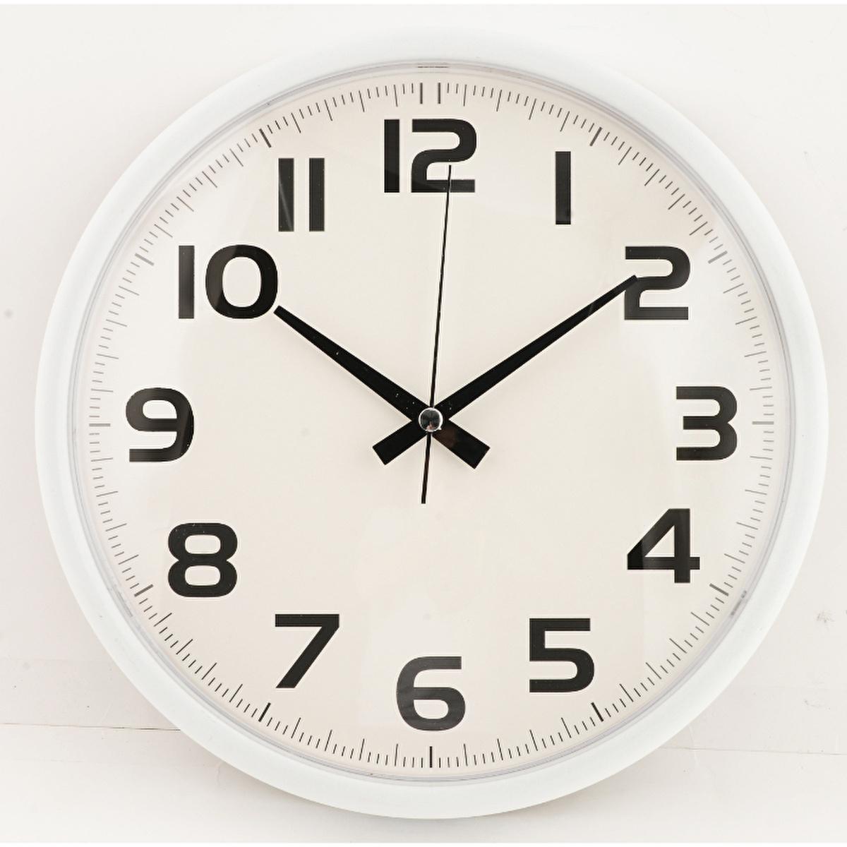 Muyika White Frame 30cm Wall Clock: Easy-to-Read Analog Clock for Home Decor - Modern Decorative Clock by Beauty Care Bag