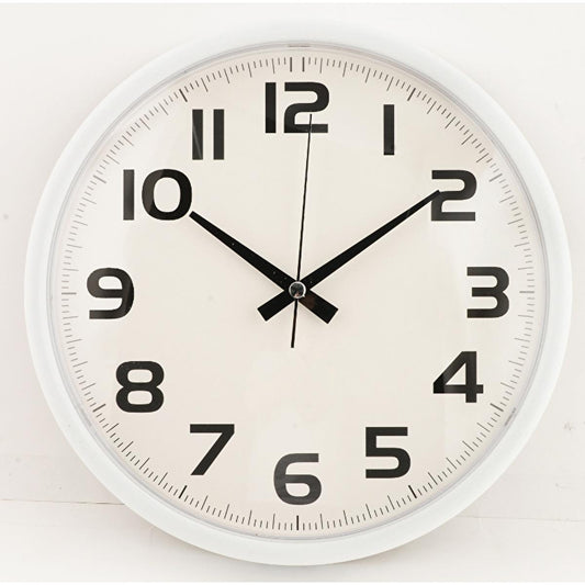 Muyika White Frame 30cm Wall Clock: Easy-to-Read Analog Clock for Home Decor - Modern Decorative Clock by Beauty Care Bag