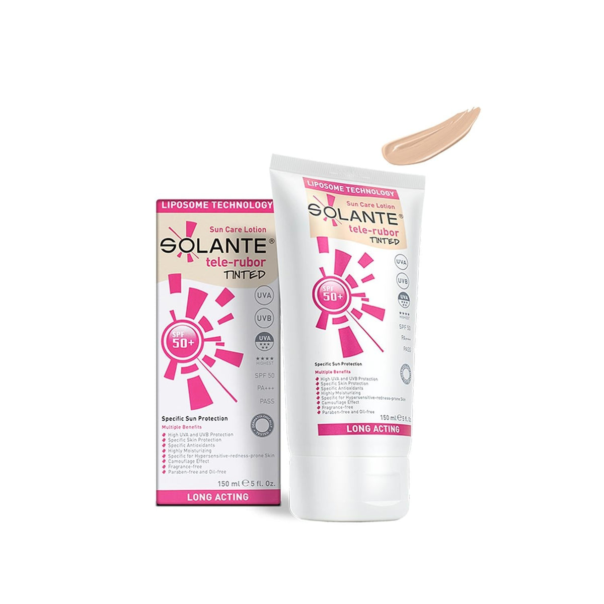 Solante tinted sunscreen lotion SPF50, 150ml