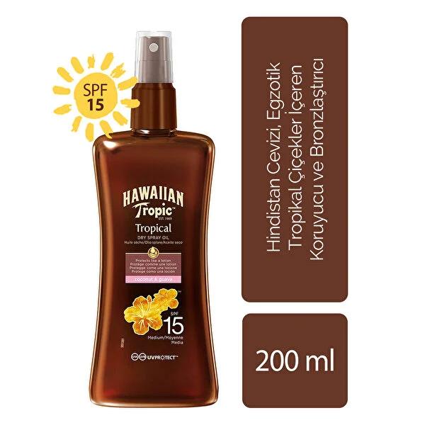 Hawaiian Tropic Sunscreen Spray SPF 15 - Tropical Scent, UVA/UVB Protection - 6.76 fl oz by Beauty Care Bag